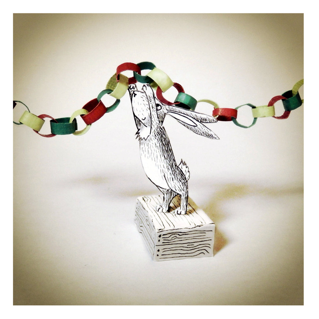 Christmas Rabbit and Paper Chain