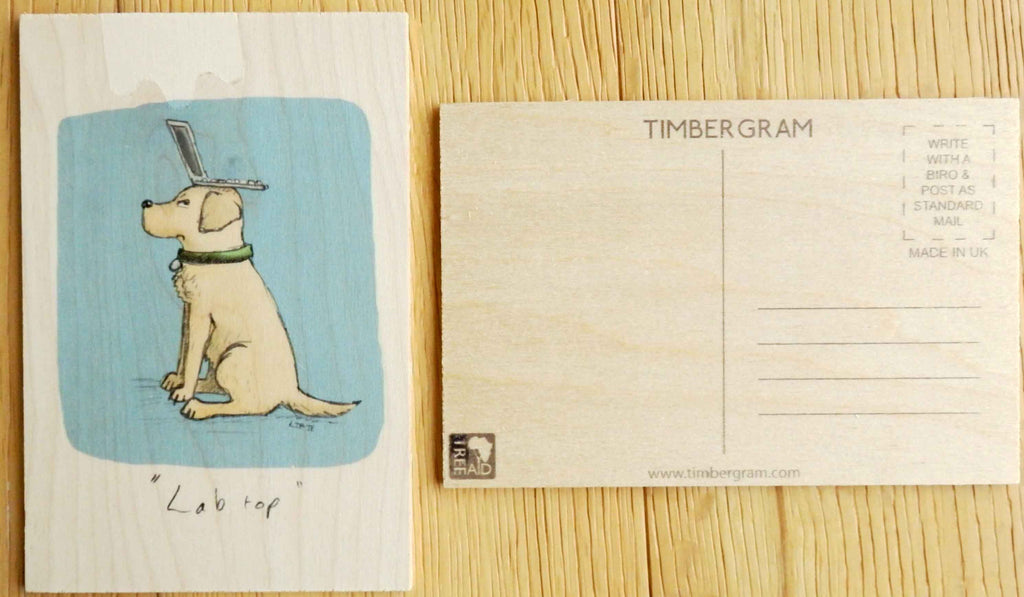 Wooden Postcard - LabTop