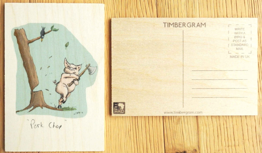 Wooden Postcard - Pork Chop