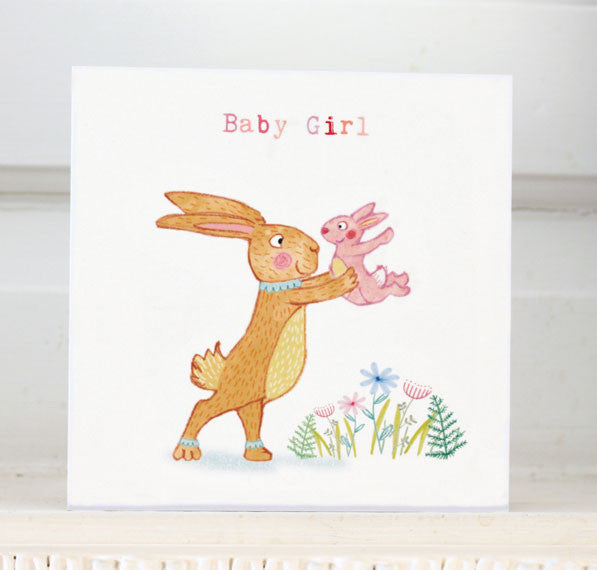 Copy of Bunny - New baby (girl) Greeting card