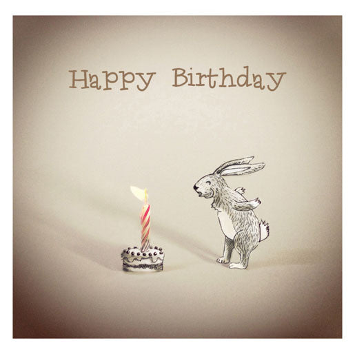 Rabbit and Candle - Happy Birthday Greeting card