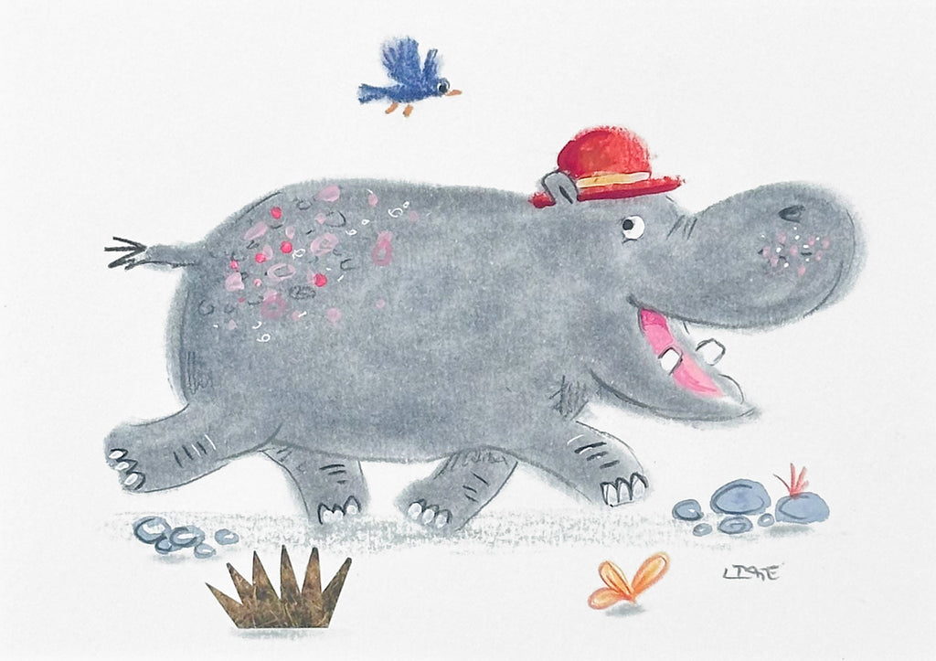 Hippo in a Red Bowler Hat