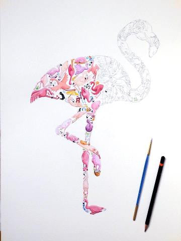 The original flamingo being created 