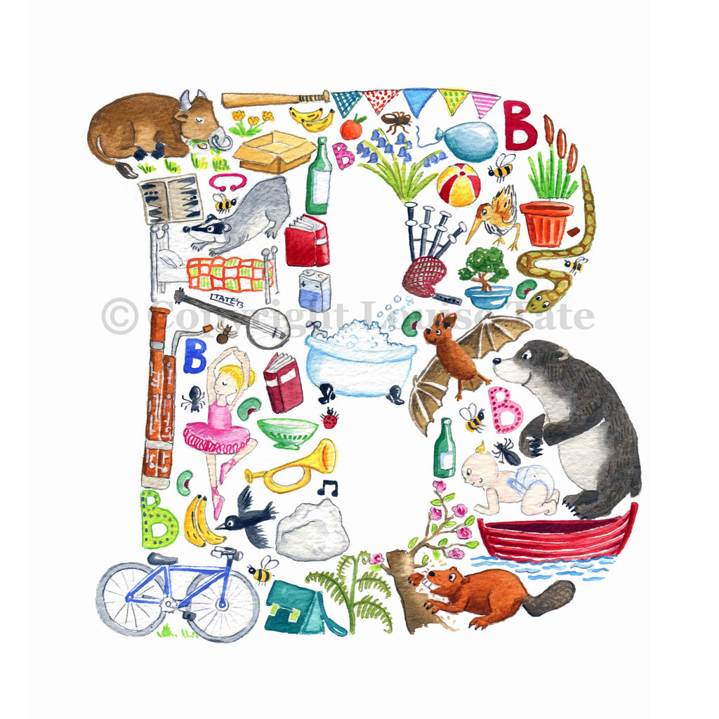 Alphabet Art Letter B – Louise Tate Illustration