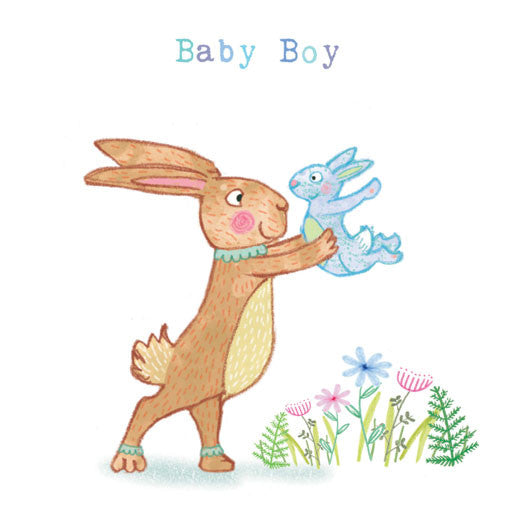 Bunny - New baby (boy) Greeting card