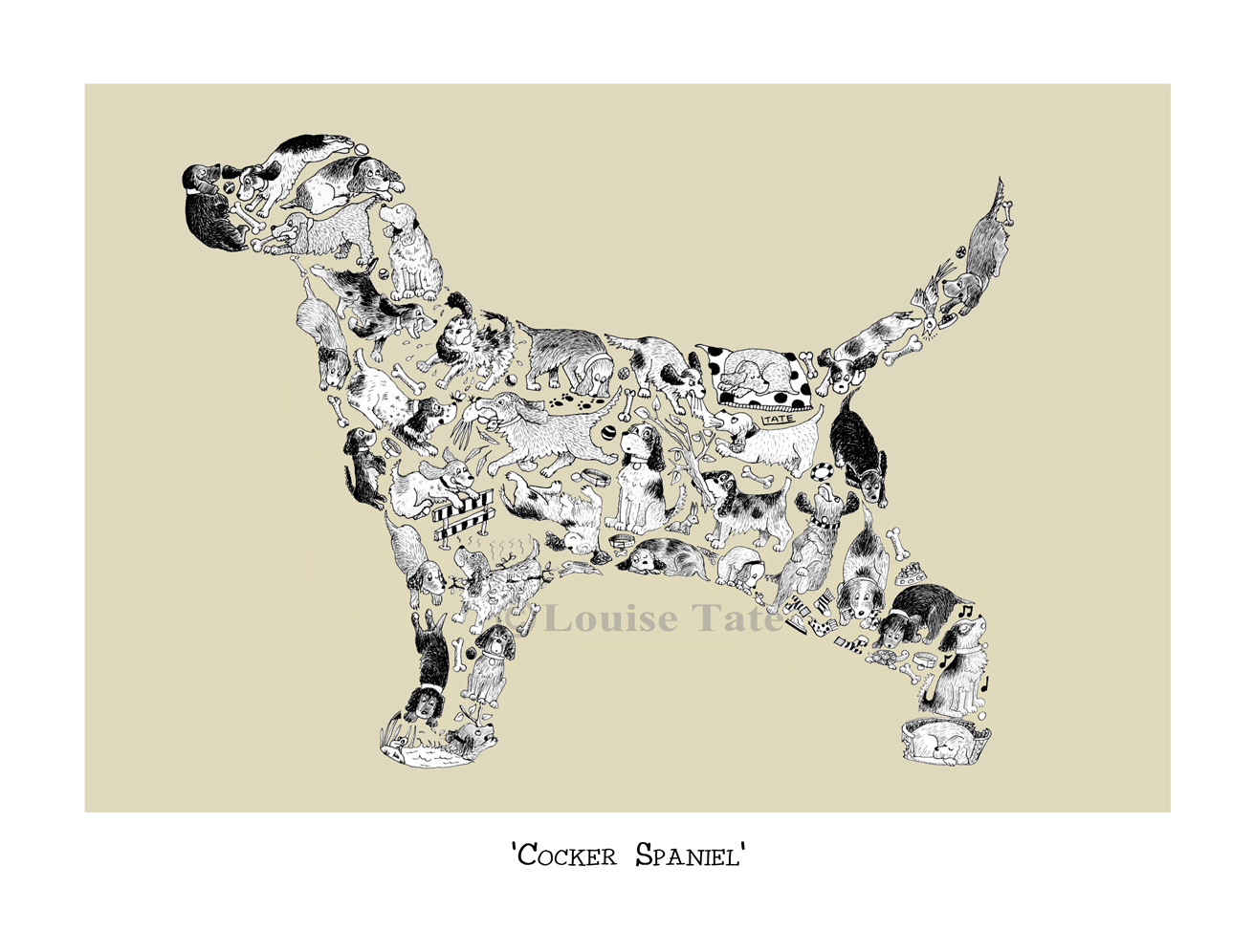 Cocker spaniel art hot sale print