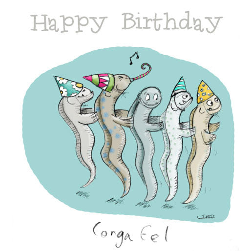 Conga Eel - Happy Birthday Greeting card