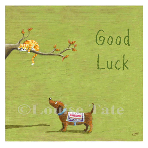 Dog and Cat - Good Luck Greeting card