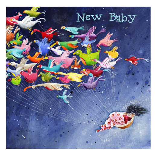 Flying - New Baby Greeting card