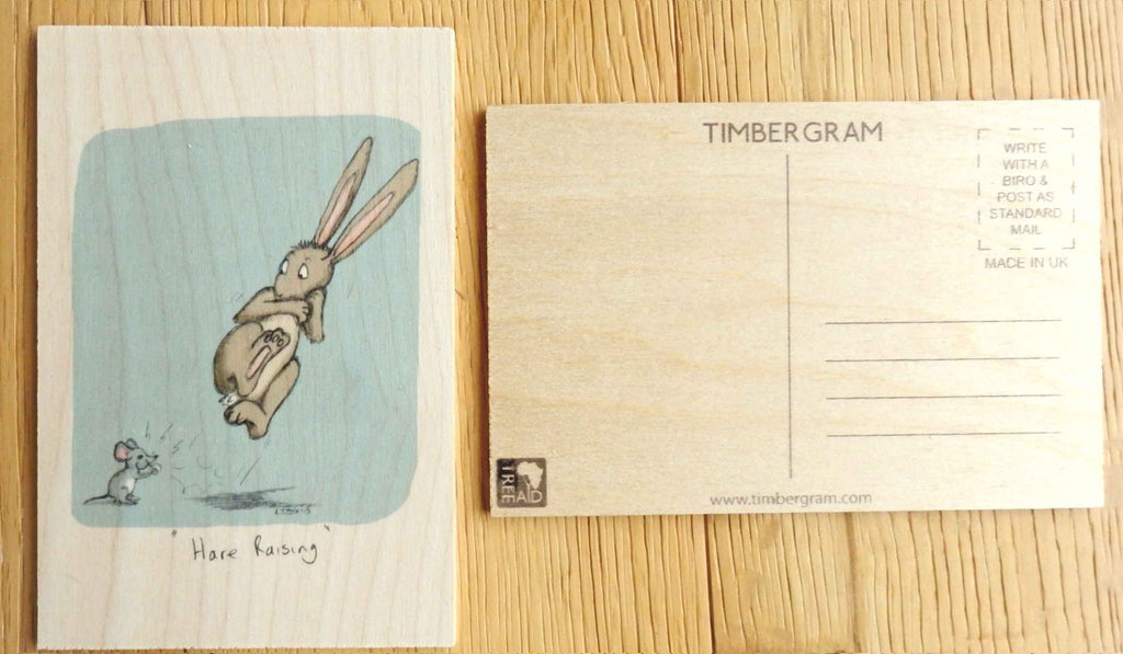 Wooden Postcard - Hare Raising