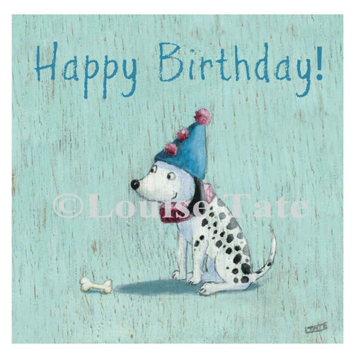 Dog and Bone - Happy Birthday Greeting card
