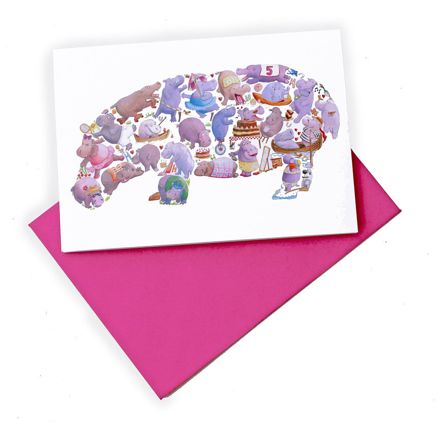 Hippo Greeting card
