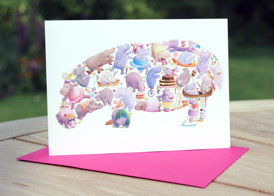 Hippo Greeting card